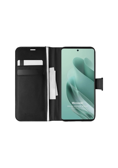 Microsonic Infinix Zero 30 4g Kılıf Delux Leather Wallet Siyah -