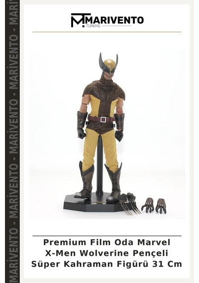 Premium Film Oda Marvel X-men Wolverine Pençeli Süper Kahraman Figürü 31 Cm