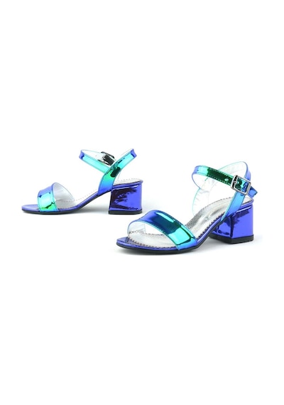 Hapshoe Pony Hologram Mor-Yeşil Kalın Topuklu Kız Çocuk Abiye Ayakkabı - 26 Mor