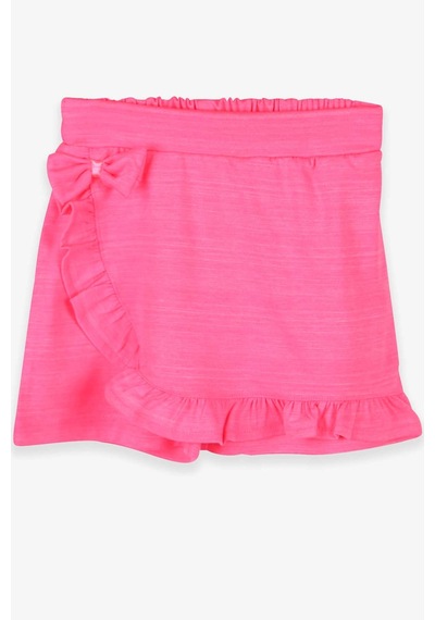 Breeze Kız Çocuk Etek Şort Fırfırlı Kurdeleli 1.5-10 Yaş, Neon Pembe