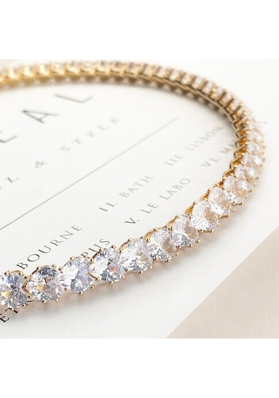 Choker Kolye Kalp Su Yolu Esnek Kelepçe Model Yüksek Kalite 316 L Çelik Gold 39 Cm Gold