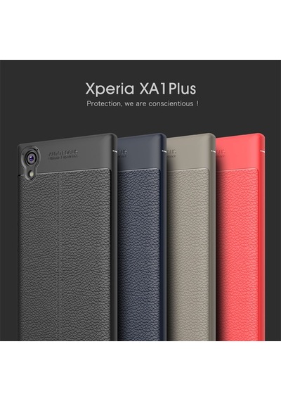 Sony Xperia Xa1 Plus Kilif Deri Görünümlü Korumali Niss Silikon 406462982