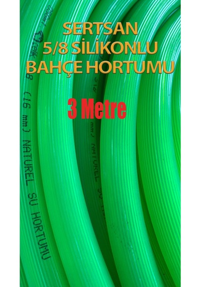 Silikonlu Bahçe Hortumu 5/8 Yeşil Renk 3 Metre