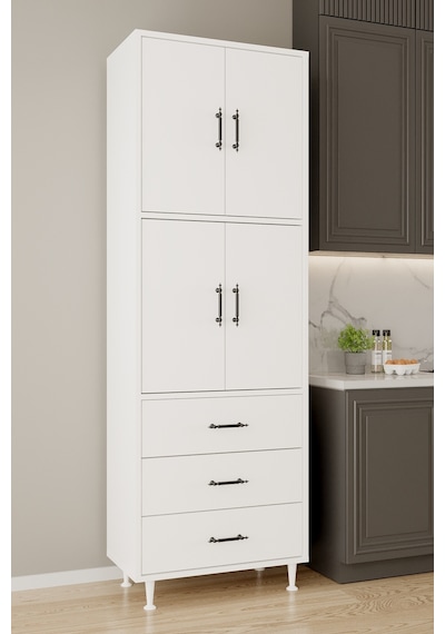 Aeka Ae-3020 Irmak 4 Kapaklı Çok Amaçlı Dolap 3 Çekmeceli Raflı Mutfak Kiler Banyo 195x63x35 Çok Amaçlı Dolap Beyaz Aeka Ae-3020 Irmak 4 Kapaklı Çok Amaçlı Dolap 3 Çekmeceli Raflı Mutfak Kiler Banyo 195x63x35 Çok Amaçlı Dolap Beyaz