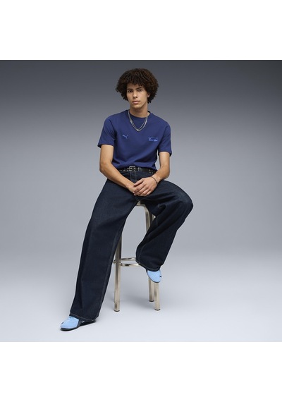 Puma Pl Essentials Erkek Mavi Günlük Stil T-shirt 63449519 Mavi