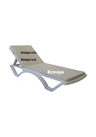 Süngersiz Şezlong Minderi Kılıfı Krem Fermuarlı 185 55 5 Cm