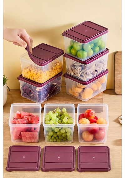 Selka Home 4 Adet Derin 1 Lt. Nora Organizer Buzdolabı Buzluk  Düzenleyici Saklama Kabı