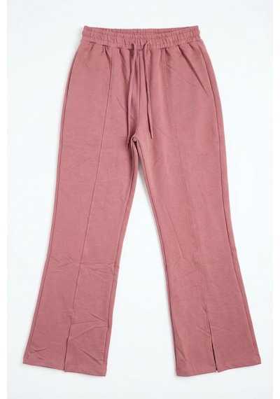 Hiccup My Fashıon Yüksek Bel Geniş Paça Örme Jogger Lila Mor
