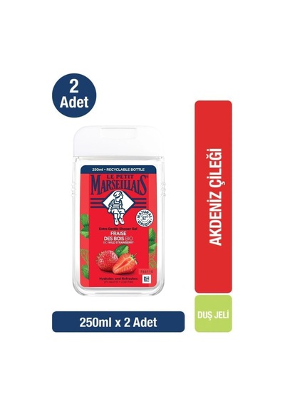 Le Petit Marseillais Akdeniz Çileği Banyo ve Duş Jeli 2 x 250 ML
