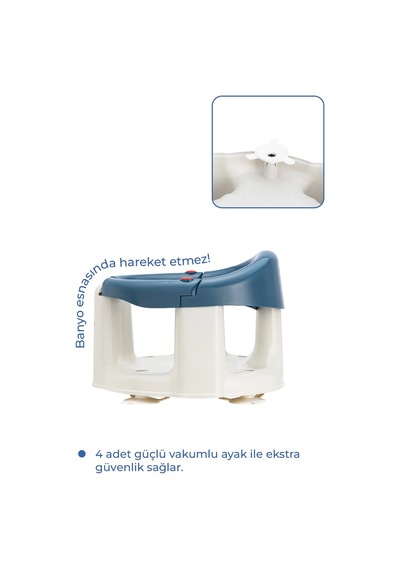 Önden Açılır Banyo & Mama Oturağı İndigo Mavi