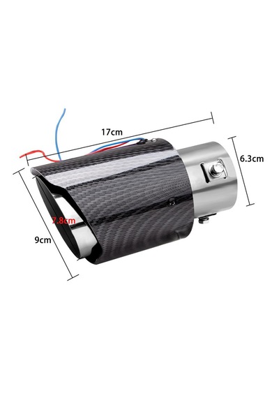 Karbon Fiber Tasarım Modifiye Işıklı Egzoz Ucu - Mavi & Kırmızı Işık