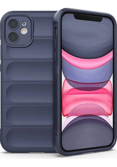 Apple Uyumlu iPhone 11 Kılıf Esnek Tpu Oyuklu Arka Yüzey Tasarımlı Redclick Etnik Silikon Kapak - Lacivert