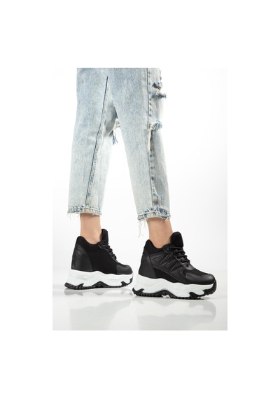 Suins Juvina Model Yüksek Gizli Topuklu Kadın Spor Ayakkabı Sneaker Siyah Suins Juvina Model Yüksek Gizli Topuklu Kadın Spor Ayakkabı Sneaker Siyah