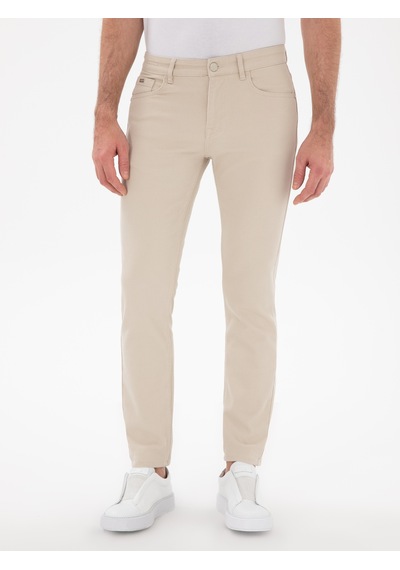 Cacharel Bej Slim Fit Pamuk Karışımlı Jean Pantolon