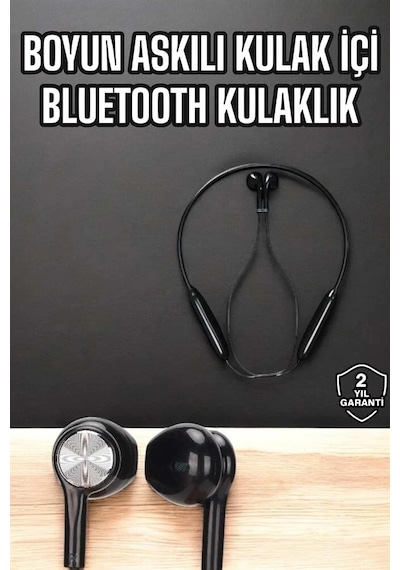 Mey İthalat Kablolu Boyun Askılı Dijital Göstergeli Bluetooth Kulaklığı 60 Saat