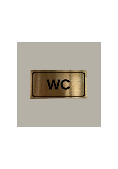 Gold Aluminyum Kapı İsimliği Wc Yazılı Arkası Yapışkanlı 10x20 Cm