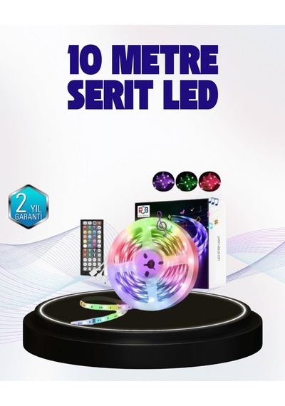 Bluetooth Kontrollü Smart Şerit Led 10m Sese Duyarlı Rgb Aydınlatma Resimdeki