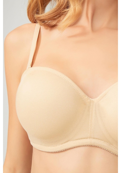 Cottonhill Balenli Toparlayıcı Dolgusuz Straplez Lotus Sütyen 3'lü Paket Çok Renkli