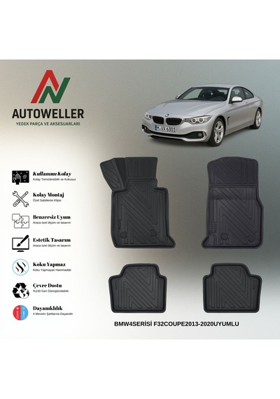 Bmw 4 Serisi Coupe F32 2013-2020 Uyumlu Havuzlu Oto Paspas