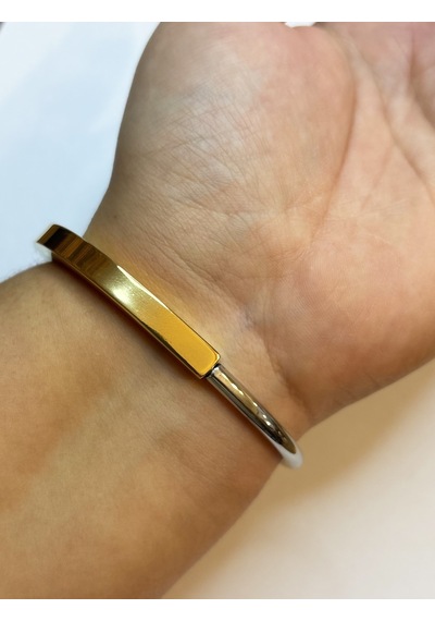 Celikchi Unisex Asma Kilit Model Gold Modern Görünümlü Çelik Bilezik