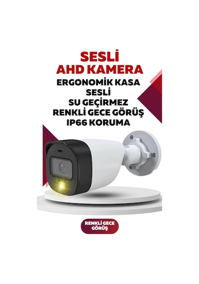 İrtech- 5.0 Mp Lensli Sesli Ahd Kamera Renkli Gece Görüş - Sesli-su Geçirmez 0715s
