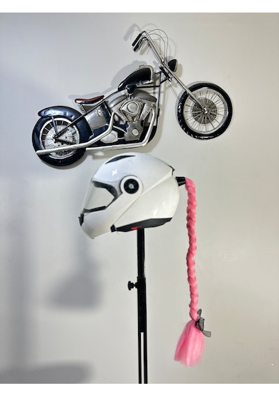 Motor & Motosiklet Pembe Örgü Saç Kask Dış Aksesuarı Diğer