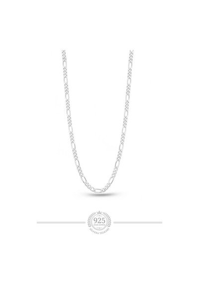925 Ayar Gümüş Erkek Kolye 4 Mm Figaro Zincir St422