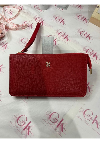 Gk Gamzelirenklerim Luxury Fashıon&accessorıes El Askılı Büyük Cüzdan Premium Kalite Suni Deri Kırmızı