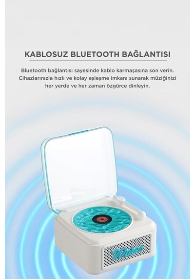 Özel Üretim Taşınabilir Görünümlü Bluetooth Hoparlör D61 Beyaz