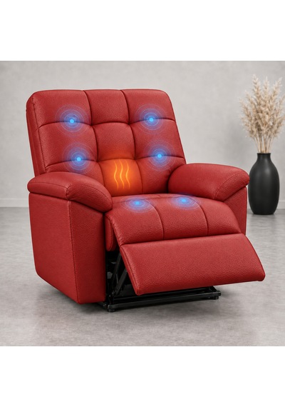 Ceviz Ahşap Yan Panelli Gerçek Deri Manuel Mekanizmalı Yatar Ayak Uzatmalı Ergonomik Tv Koltuğu Baba Koltuğu Kırmızı Ceviz Ahşap Yan Panelli Gerçek Deri Manuel Mekanizmalı Yatar Ayak Uzatmalı Ergonomik Tv Koltuğu Baba Koltuğu Kırmızı