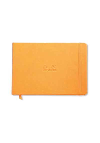 Rhodıa 148 210 Mm A-5 Çizgili Defter, Turuncu Sert Kapak + Elastik Bant Çok Renkli