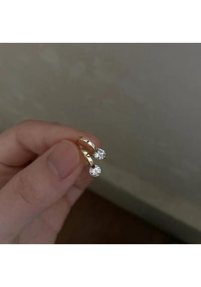 Tek Taş Halka Gold Küpe Şıklığı Ve Zarafeti Bir Arada