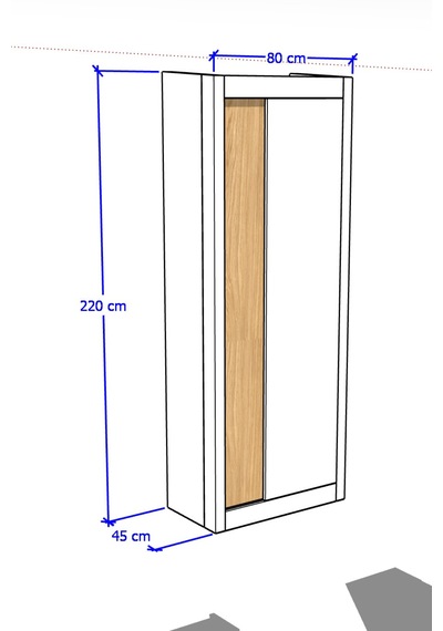 Nero Kiler 80 Cm  Beyaz - Meşe