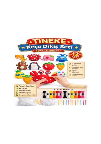 Tineke 12 Adet Çocuklar Için Kendin Yap Montessori Keçe Dikiş El Sanatları Seti 3 Yaş Üzeri Çocuklar Için