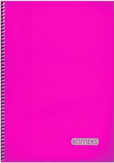 Komeks Spiralli Defter Plastik Kapak 120 Yp A4 Kareli Pembe