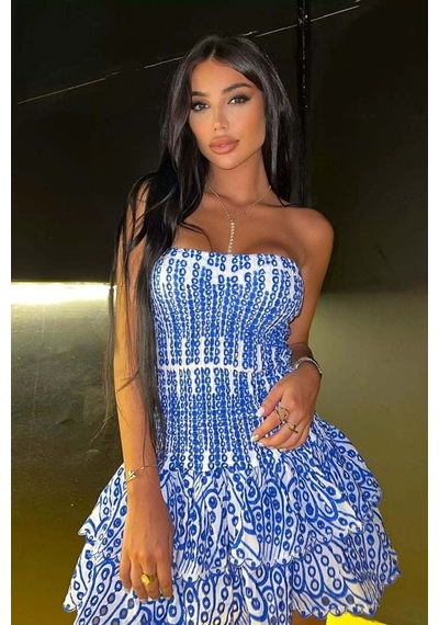 Fashion Cocktail Korse Bandaj Kumaşlı Esnek Kabarık Etekli Tasarım Dantel İşleme Gece Davet Elbise Mavi Fashion Cocktail Korse Bandaj Kumaşlı Esnek Kabarık Etekli Tasarım Dantel İşleme Gece Davet Elbise Mavi