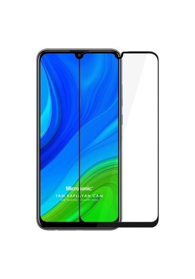 Huawei P Smart 2020 Tam Kaplayan Temperli Cam Ekran Koruyucu Siyah