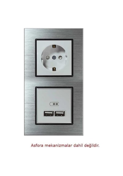 Asfir Schneider Asfora Serisi Alüminyum Gümüş Dikey İkili Çerçeve Alg212-71 Modeli