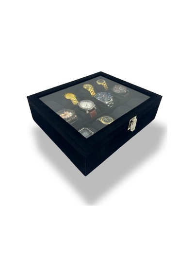 RichBox 12'Li Saat Kutusu Süet Siyah