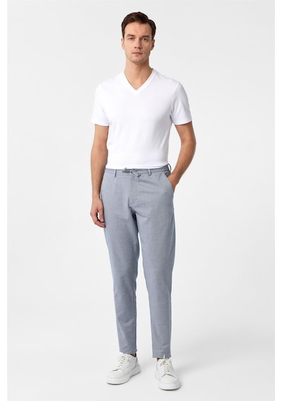 Süvari Buz Mavi Slim Fit Armürlü Jogger Pantolon