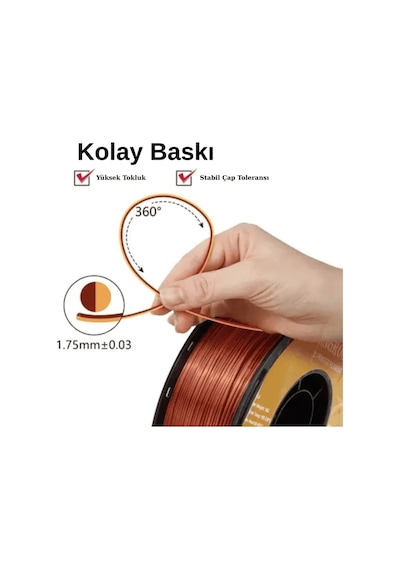 Kingroon Çift Renk Altın - Bakır Pla Silk Filament 1.75 Mm 1000gr