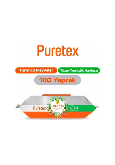 Puretex Puretex Yüzey Temizlik Havlusu Turuncu Meyveler 100 Yaprak