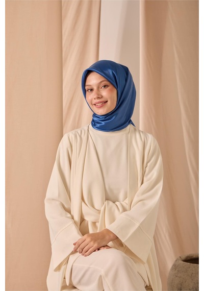 Silk Home Düz Shiny Eşarp 75006-65 mavi