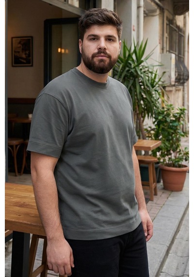 Tommy Life Çağla Basic Kısa Kol O Yaka Büyük Beden Erkek T-shirt - 88072 Çağla Yeşili