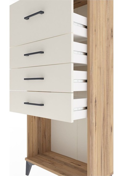 Arges Dolap 4 Çekmeceli 60x30x134 Çam-aytaşı Atlas Çam