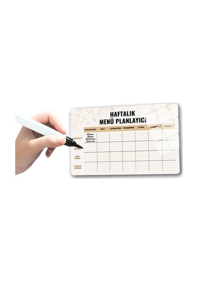 Cam Magnet Buzdolabı Manyetik Planlayıcı Yatay 20cm X 30cm