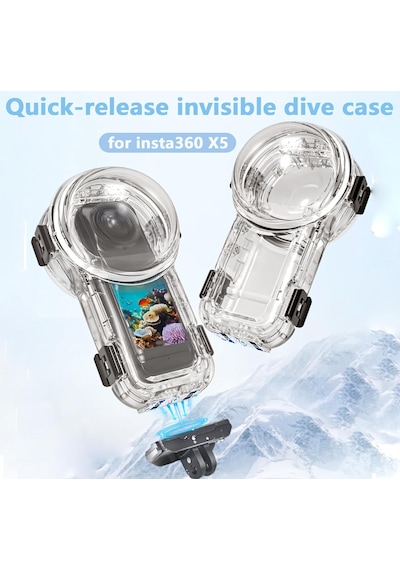 Insta360 X5 Invisible Magnetic Dive Case / Go Ru Nmez Manyetik Dalıs Kabı 60m Beyaz