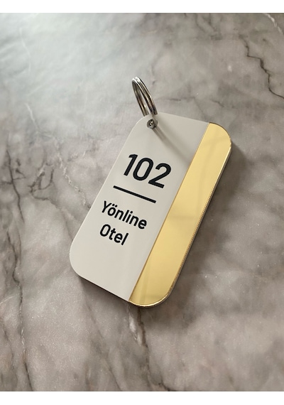 Beyaz&gold Pleksi Kişiselleştirilebilir Otel Bungalov Apart Anaht