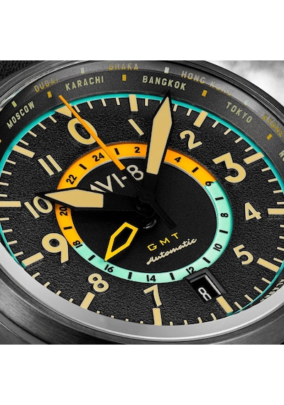 Avı-8 Flyboy Wingman Worldtimer Gmt Av-4120-04 Otomatik Erkek Kol Saati Gri