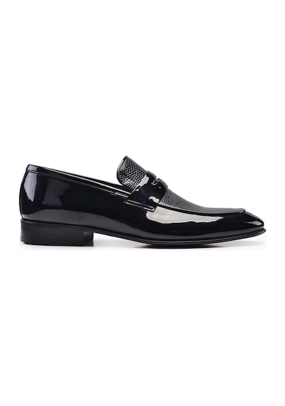Siyah Klasik Loafer Kösele Erkek Ayakkabı -10942-